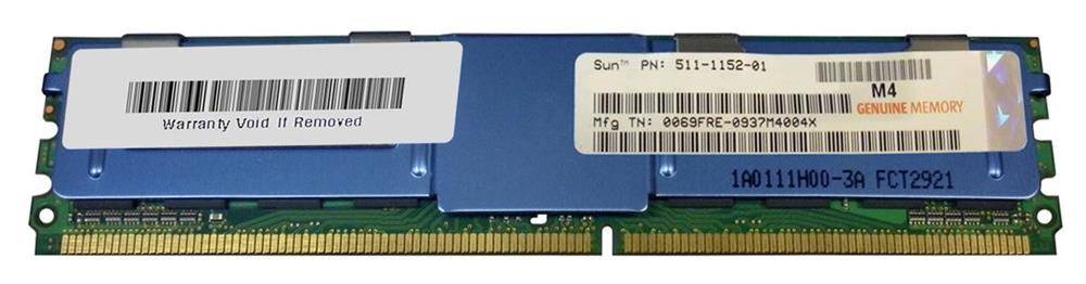 511-1152-N Sun 4GB PC2-5300 DDR2-667MHz ECC Fully Buffered CL5 240-Pin DIMM Dual Rank Memory Module511-1152-N