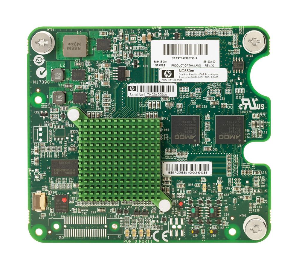 581204-B21 HP Dual-Ports 10Gbps 10GBase-KX4 10 Gigabit Ethernet PCI Express 2.0 x8 Mezzanine Flex-10 Server Network Adapter for c-class BladeSystem