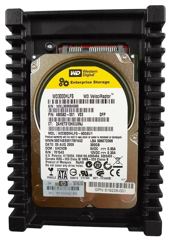 601696-001 HP 300GB 10000RPM SATA 6Gbps 32MB Cache 3.5-inch Internal Hard Drive with IcePack Heatsink
