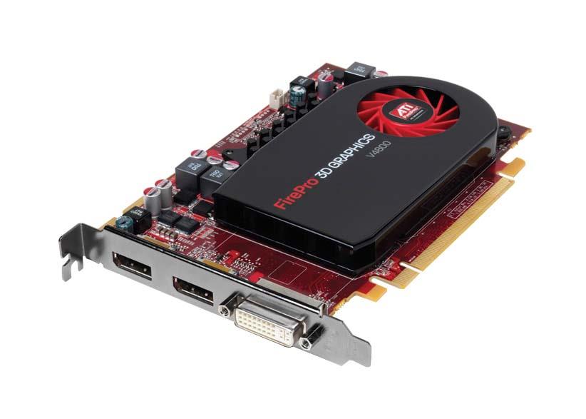 608887-001 HP ATI FirePro V4800 1GB GDDR5 128-Bit DVI / 2x DisplayPort PCI-Express 2.0 x16 Video Graphics Card