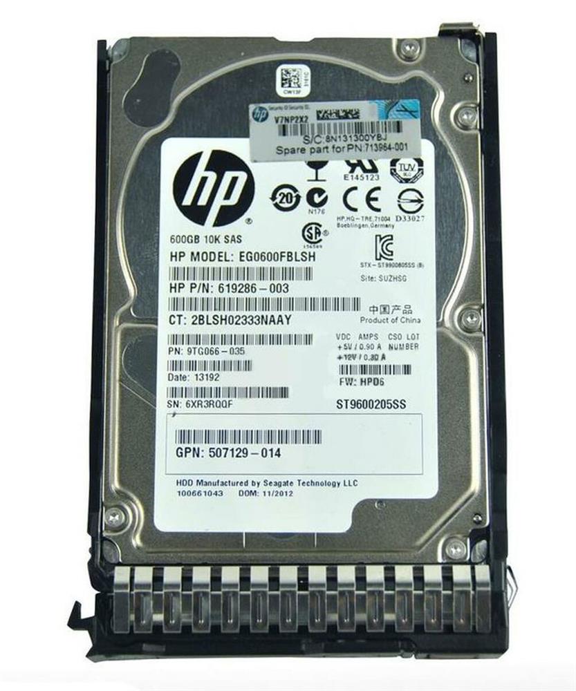 652563-003 HP 600GB 10000RPM SAS 6Gbps 2.5-inch Internal Hard Drive