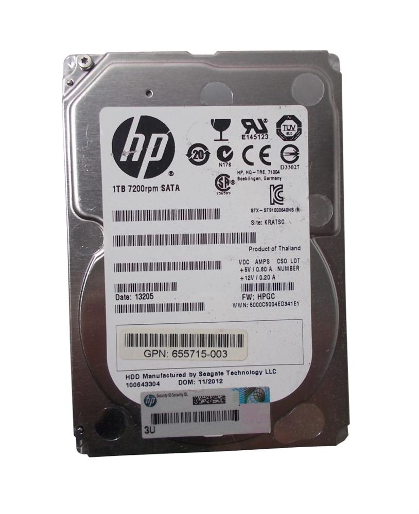 655715-003 HP 1TB SATA 6.0 Gbps Hard Drive