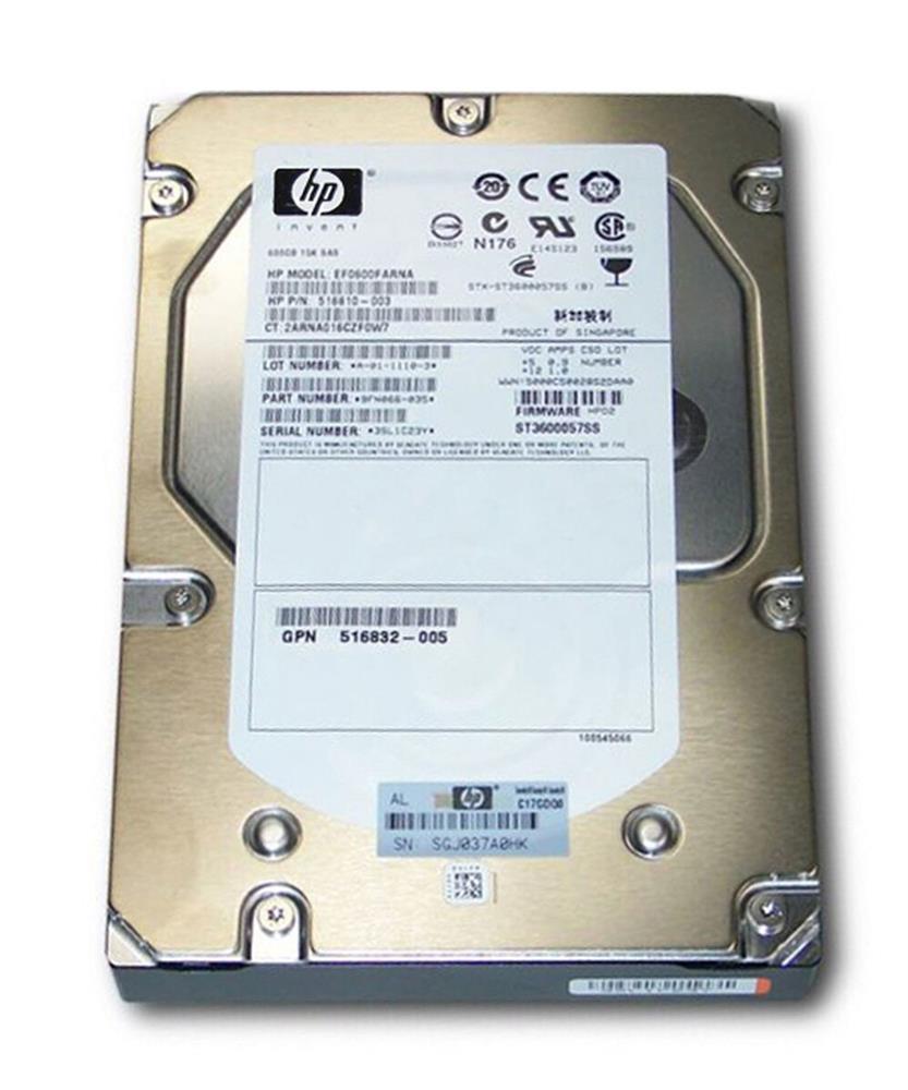 666968R-B21 HP 600GB 15000RPM SAS 6Gbps 3.5-inch Internal Hard Drive