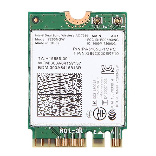 7260NGW Dell 867Mbps Wireless-AC 7260 802.11ac Mini Bluetooth 4.0 Dual Band WiFi Card
