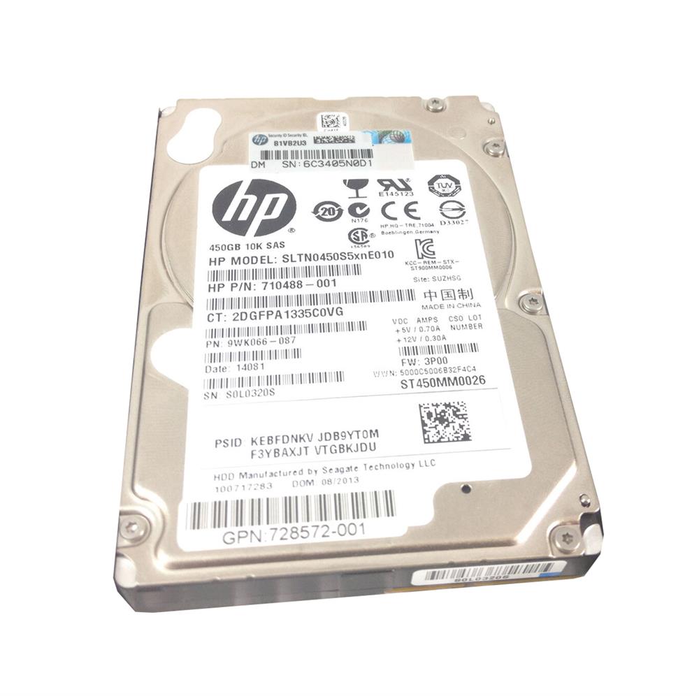 728572-001 HP 450GB 10000RPM SAS 6Gbps 2.5-inch Internal Hard Drive with Tray