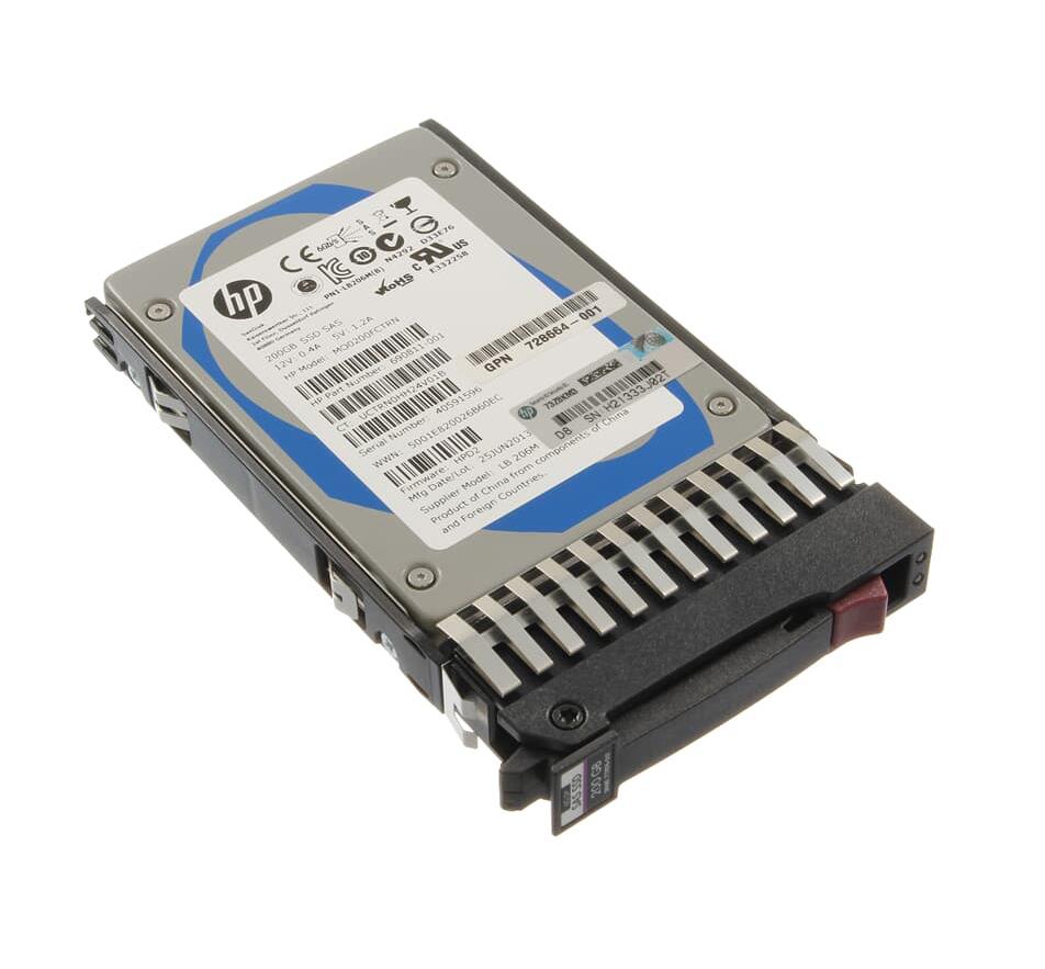 728664-001 HP 200GB MLC SAS 6Gbps Hot Swap Enterprise Mainstream 2.5-inch Internal Solid State Drive (SSD)