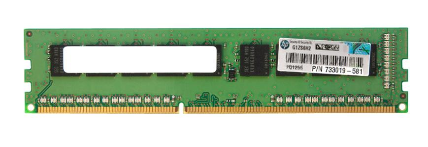 733019-581 HP 4GB PC3-12800 DDR3-1600MHz ECC Unbuffered CL11 240-Pin DIMM 1.35V Low Voltage Single Rank Memory Module
