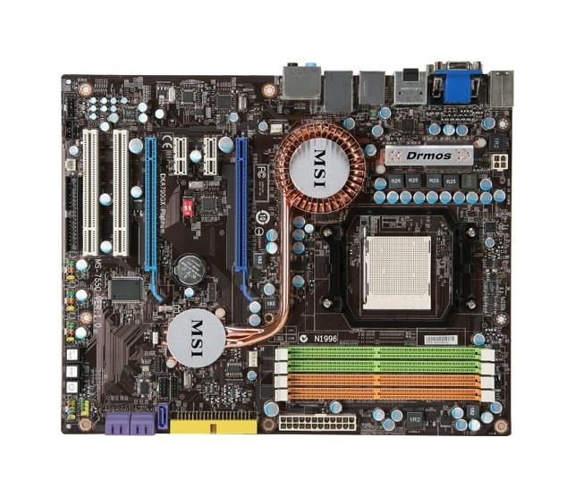 7550-010 MSI Socket AM2+ AMD 790GX + SB750 Chipset AMD Phenom X4/ Phenom X3/ AMD Athlon 64 FX/ Athlon 64 X2/ Athlon 64/ Athlon/ AMD Opteron Processors Support DDR2 4x DIMM 5x SATA2 3.0Gb/s ATX Motherboard (Refurbished) 