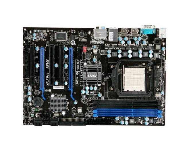 7599-030R MSI Socket AM3 AMD 770 + SB710 Chipset AMD Phenom II X4/ Phenom II X3/ Phenom II X2 Processors Support DDR3 4x DIMM 6x SATA2 3.0Gb/s ATX Motherboard (Refurbished)