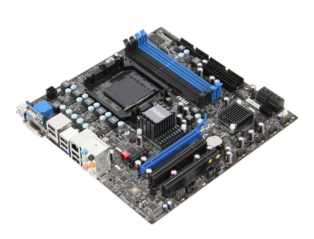 760GM-E51-B2 MSI Socket AM3 AMD 760G + SB710 Chipset AMD Phenom II X4/ Phenom II X3/ Phenom II X2/ AMD Athlon II X4/ Athlon II X3/ Athlon II X2/ AMD Sempron Processors Support DDR3 4x DIMM 5x SATA2 3.0Gb/s Micro-ATX Motherboard (Refurbished)