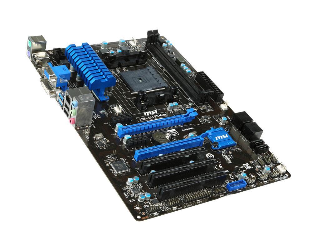 7793-041R MSI A88X-G41 PC Mate V2 Socket FM2+ AMD A88X Chipset AMD A-Series/ Athlon Processors Support DDR3 2x DIMM 6x SATA 6.0Gb/s ATX Motherboard (Refurbished) (Refurbished)