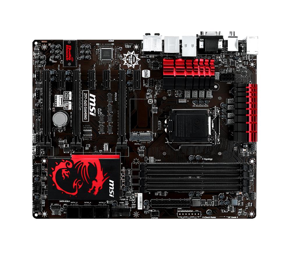 7821-002R MSI Z97-G45 GAMING Socket LGA 1150 Intel Z97 Express Chipset 4th/5th Generation Core i7 / i5 / i3 / Pentium / Celeron Processors Support DDR3 4x DIMM 6x SATA 6.0Gb/s ATX Motherboard (Refurbished)
