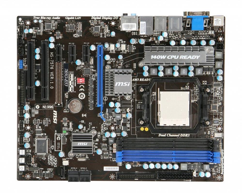 785G-E537576-090 MSI Socket AM3 AMD 785G + SB710 Chipset AMD Phenom II X4/ Phenom II X3/ Phenom II X2/ AMD Athlon II X4/ Athlon II X3/ Athlon II X2 Processors Support DDR3 4x DIMM 5x SATA2 3.0Gb/s ATX Motherboard (Refurbished)