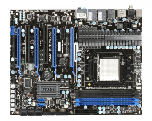 790FX-GD70-A1 MSI 790FX-GD70 Socket AM3 AMD 790FX + SB750 Chipset AMD Phenom II X4/ Phenom II X3/ Phenom II X2 Processors Support DDR3 4x DIMM 8x SATA2 3.0Gb/s ATX Motherboard (Refurbished)