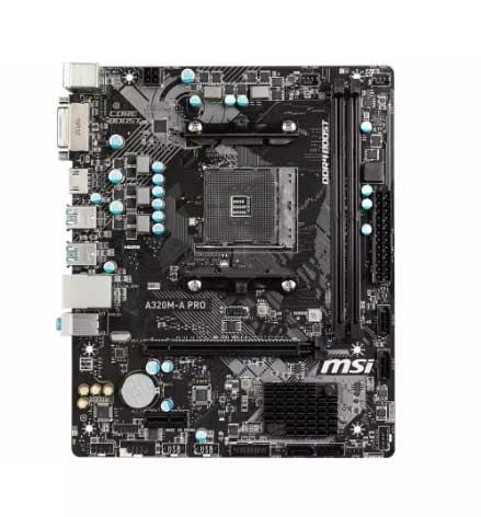 7C51-001R MSI A320M-A PRO Socket AM4 AMD A320 Chipset AMD Ryzen Processors Support DDR4 2x DIMM 4x SATA3 6.0Gb/s Micro-ATX Motherboard (Refurbished)