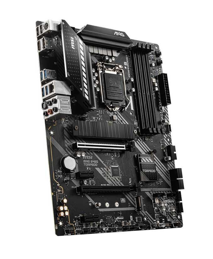 7C81-014R MSI MAG B460 TORPEDO Socket LGA 1200 Intel B460 Chipset Intel Core / Pentium / Celeron Processors Support DDR4 4x DIMM 6x SATA3 6.0Gb/s ATX Motherboard (Refurbished)