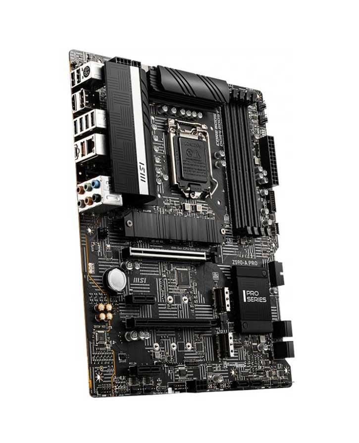 7D09-003R MSI Z590-A PRO Socket LGA 1200 Intel Z590 Chipset Core / Pentium Gold / Celeron Processors Support DDR4 4x DIMM 6x SATA3 6.0Gb/s ATX Motherboard (Refurbished)