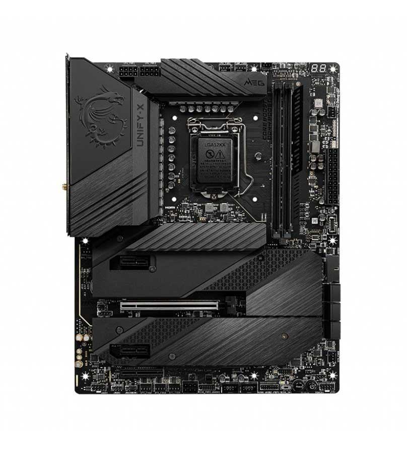 7D38-006R MSI MEG Z590 UNIFY-X Gaming Socket LGA 1200 Intel Z590 Chipset 11th/10th Generation Core / Pentium Gold / Celeron Processors Support DDR4 2x DIMM 6x SATA 3.0Gb/s ATX Motherboard (Refurbished)