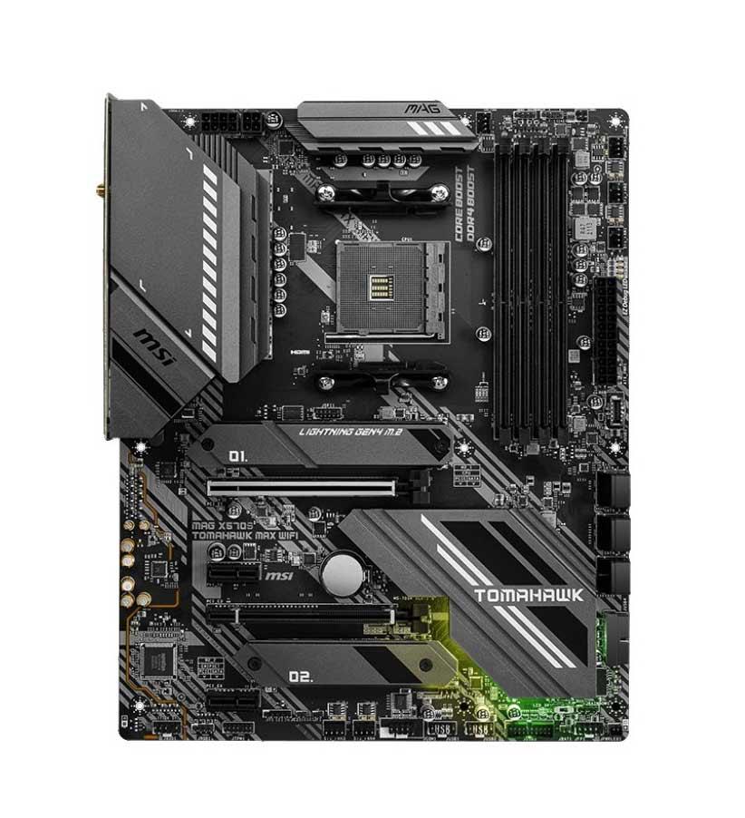7D54-001R MSI MAG X570S TOMAHAWK MAX WIFI Socket AM4 AMD X570 Chipset AMD Ryzen Series Processors Support DDR4 4x DIMM 6x SATA3 6.0Gb/s ATX Motherboard (Refurbished)