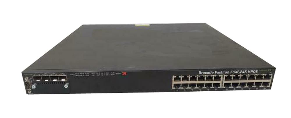 80-1002387-06 Brocade Fastiron switch with 24x GbE POE RJ-45 ports and 4x GbE Combo ports (Refurbished)