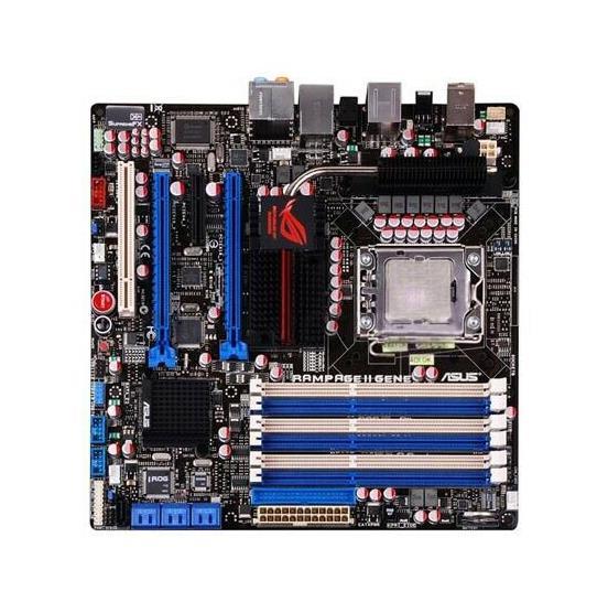 80-MIB850-G0A17 ASUS RAMPAGE II GENE Socket LGA 1366 Intel X58 + ICH10R Chipset Core i7 Processors Support DDR3 6x DIMM 7x SATA 3.0Gb/s Micro-ATX Motherboard (Refurbished)