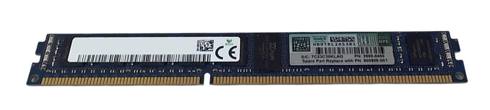 809806-001 HP 8GB PC3-12800 DDR3-1600MHz ECC Registered CL11 240-Pin DIMM 1.35V Low Voltage Very Low Profile (VLP) Single Rank Memory Module