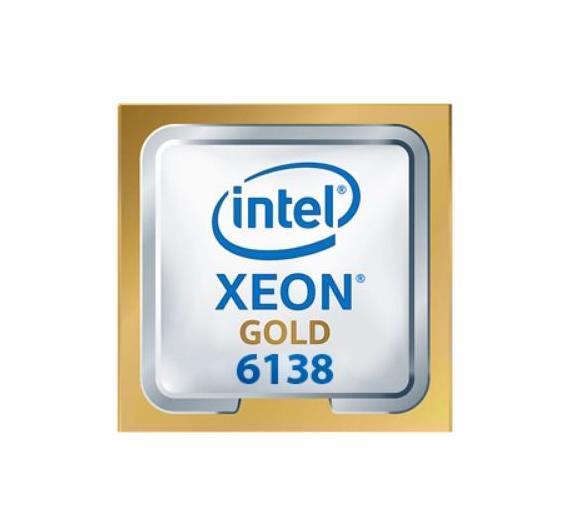 826876-B21 HPE 2.00GHz 10.40GT/s UPI 27.5MB L3 Cache Intel Xeon Gold 6138 20-Core Processor Upgrade for DL380 Gen10 Server