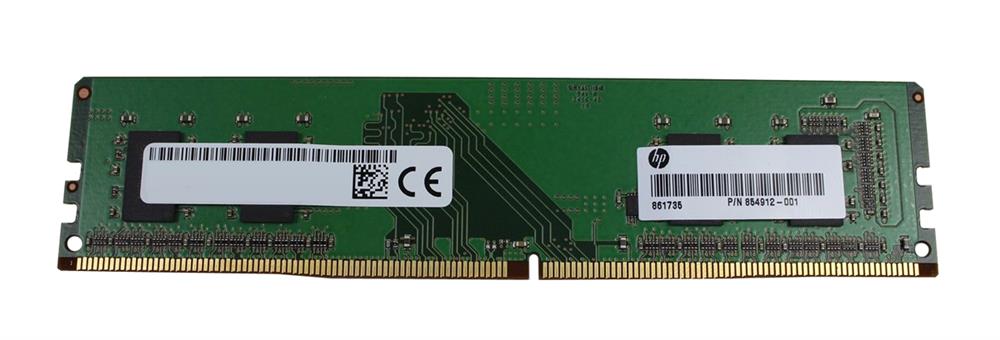 854912-001 HP 4GB PC4-19200 DDR4-2400MHz Non ECC CL17 288-Pin DIMM 1.2V Single Rank Memory Module