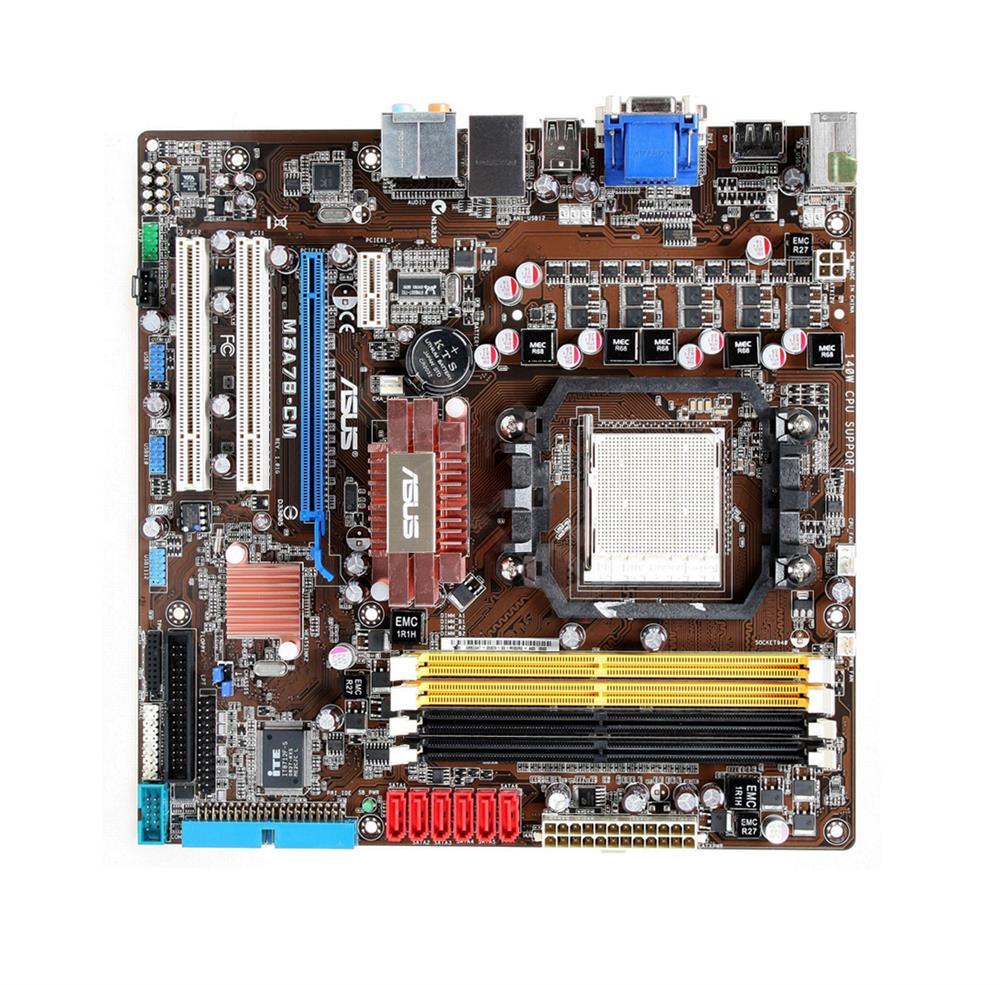 90-MIB5R0-G0EAY0GZ ASUS Socket AM2+ AMD 780V + SB700 Chipset AMD Phenom/ AMD Athlon 64 X2/ Athlon 64 FX/ AMD Sempron Processors Support DDR2 4x DIMM 6x SATA 3.0Gb/s Micro-ATX Motherboard (Refurbished)