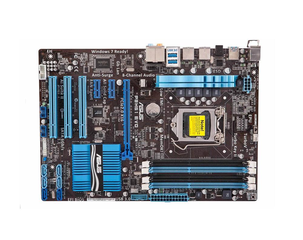 90-MIBGA0-G0EAY00Z ASUS P8H61 EVO Socket LGA 1155 Intel H61 Chipset 2nd Generation Core i7 / i5 / i3 Processors Support DDR3 4x DIMM 4x SATA 3.0Gb/s ATX Motherboard (Refurbished)