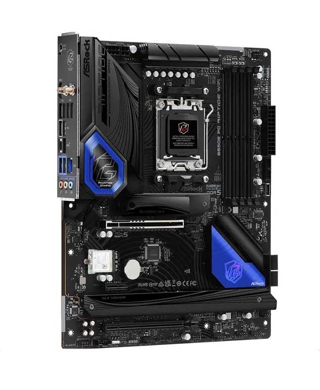 90-MXBL00-A0UAYZ ASRock B650E PG Riptide WiFi Socket AM5 AMD B760 Chipset AMD Ryzen 7000 Series Processors Support DDR5 4x DIMM 2x SATA3 6.0Gb/s ATX Motherboard (Refurbished)