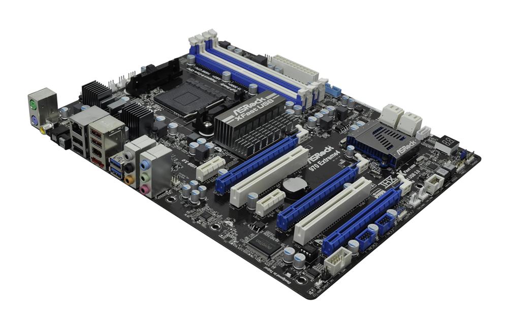 90-MXGIP0-A0UAYZ ASRock Socket AM3+/ AM3 AMD 970/SB950 Chipset AMD Phenom II X6/X4/X3/X2/ Athlon II X4/X3/X2 / Sempron Processors Support DDR3 4x DIMM 5x SATA3 6.0Gb/s ATX Motherboard (Refurbished)
