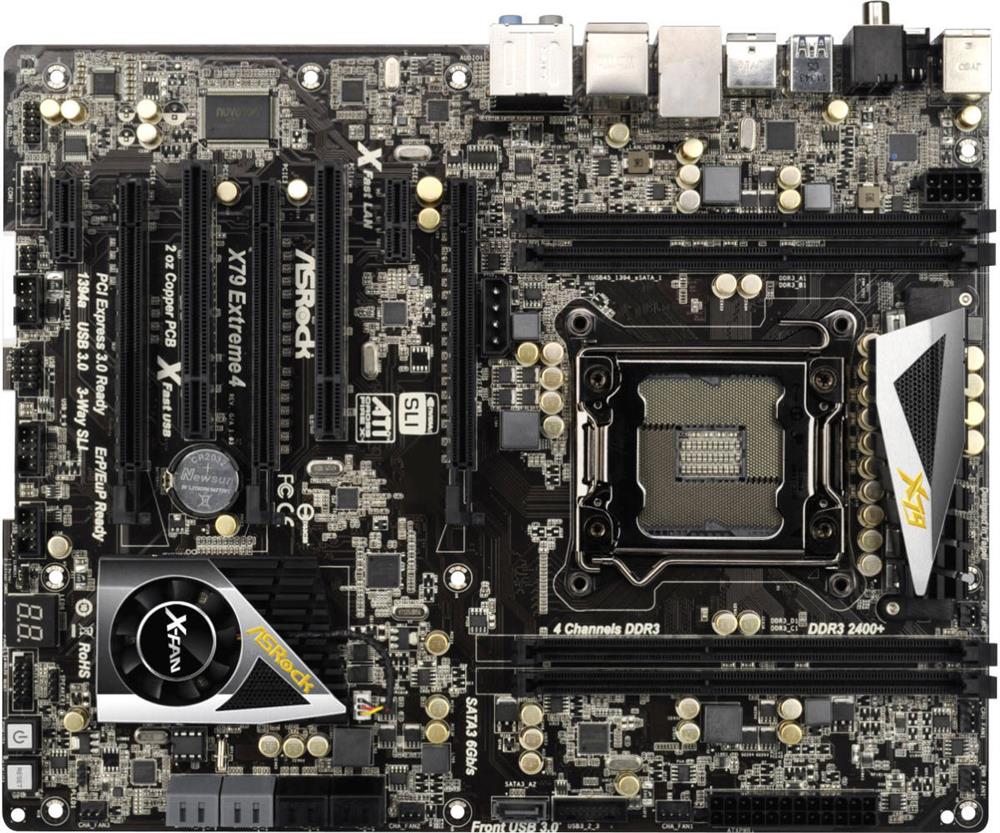 90-MXGJH0-A0UAYZ ASRock Socket LGA 2011 Intel X79 Chipset Core i7 Processors Support DDR3 4x DIMM 2x SATA3 6.0Gb/s ATX Motherboard (Refurbished)