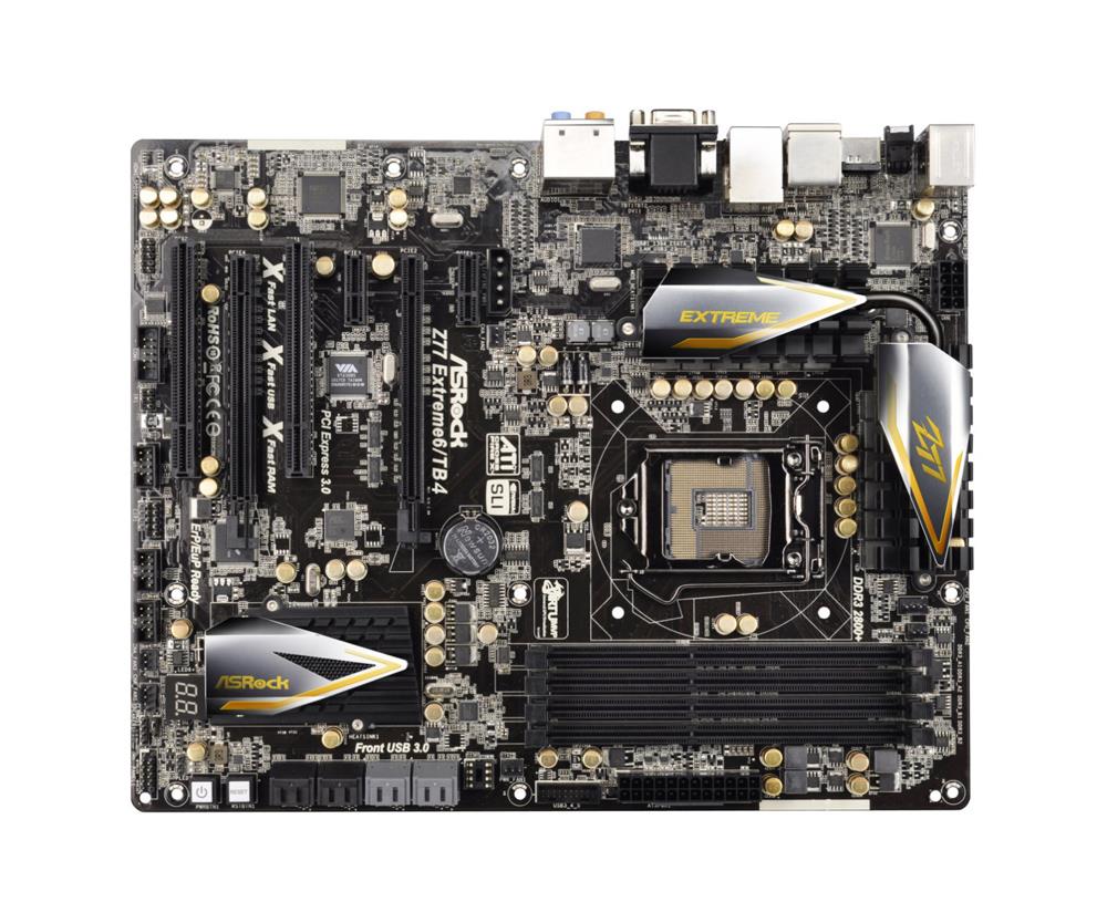 90-MXGMC0-A0UAYZ ASRock Z77 Extreme6 Socket LGA 1155 Intel Z77 Chipset 3rd & 2nd Generation Core i7 / i5 / i3 / Pentium / Celeron / Xeon Processors Support DDR3 4x DIMM 2x SATA3 6.0Gb/s ATX Motherboard (Refurbished)