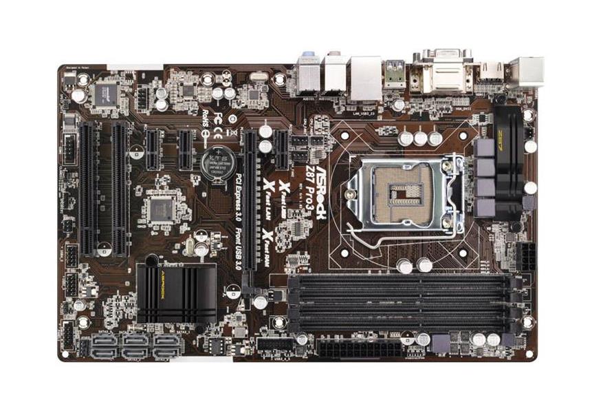 90-MXGP90-A0UAYZ ASRock Z87 Pro3 Socket LGA 1150 Intel Z87 Chipset New 4th & 4th Generation Core i7 / i5 / i3 / Pentium / Celeron / Xeon Processors Support DDR3 4x DIMM 6x SATA3 6.0Gb/s ATX Motherboard (Refurbished)