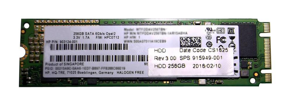 903124-001 HP 256GB TLC SATA 6Gbps (Opal 2.0) M.2 2280 Internal Solid State Drive (SSD)