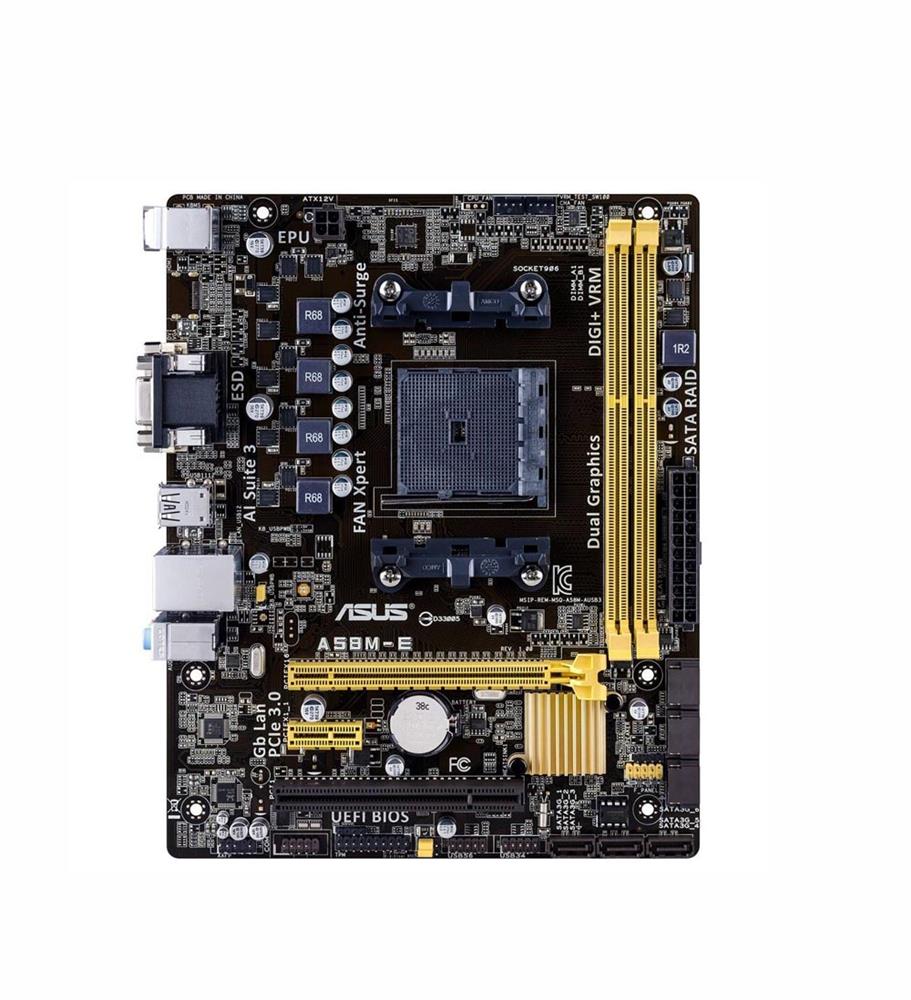 90MB0IZ0-M0EAY0 ASUS A58M-E Socket FM2+ AMD A58 Chipset AMD Athlon/ AMD A-Series Processors Support DDR3 2x DIMM 6x SATA 3.0Gb/s Micro-ATX Motherboard (Refurbished)
