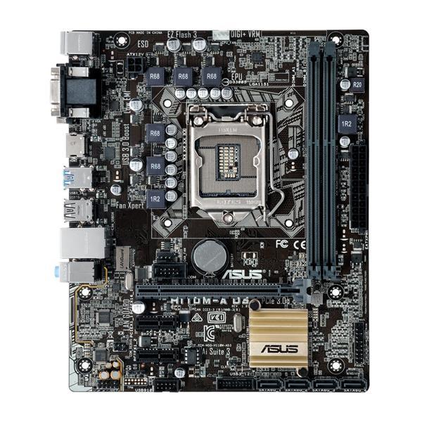 90MB0NP0-M0EAY0 ASUS H110M-A D3 Socket LGA 1151 Intel H110 Chipset 7th/6th Generation Core i7 / i5 / i3 / Pentium / Celeron Processors Support DDR3 2x DIMM 4x SATA 6.0Gb/s Micro-ATX Motherboard (Refurbished)