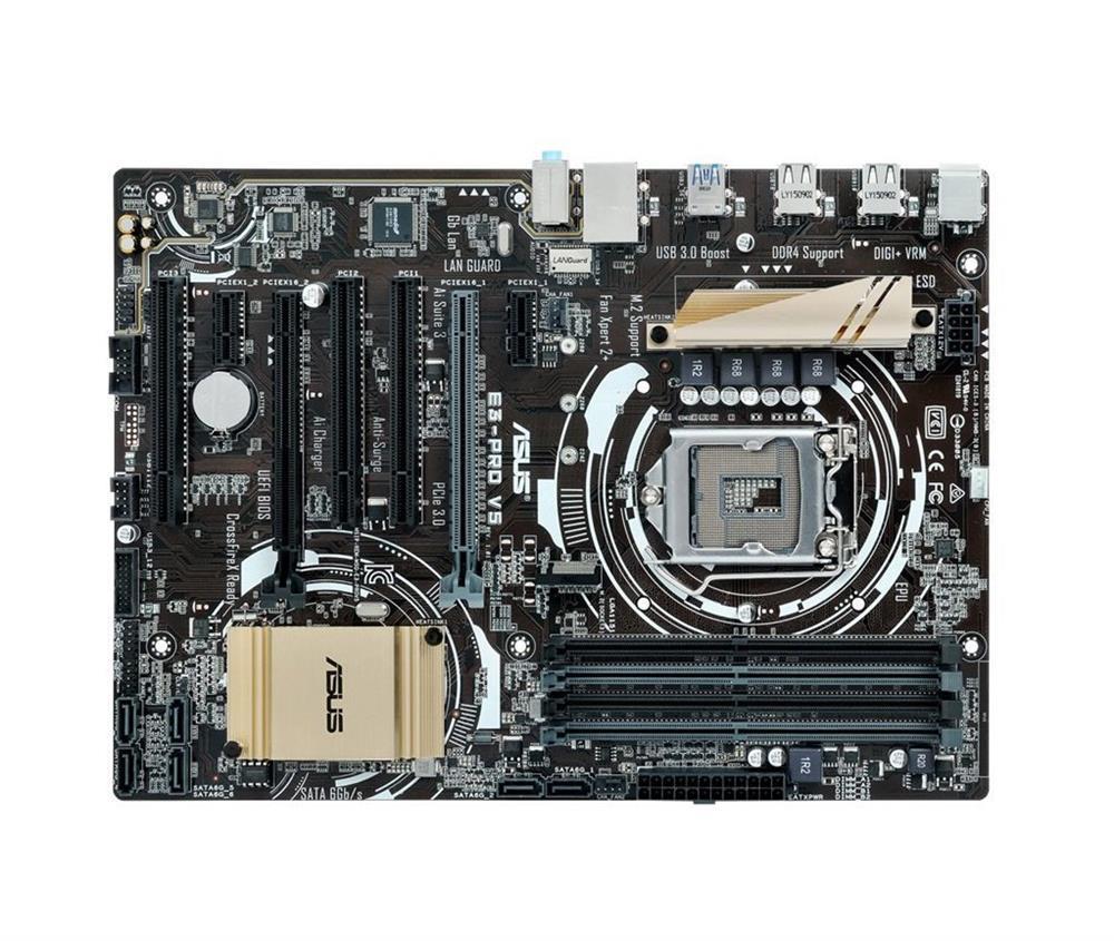 90MB0QJ0-M0AAY0 ASUS E3-PRO V5 Socket LGA 1151 Intel C232 Chipset Xeon E3-1200 v6/v5 / 7th/6th Generation Core Pentium / Celeron Processors Support DDR4 4x DIMM 6x SATA 6.0Gb/s ATX Motherboard (Refurbished)