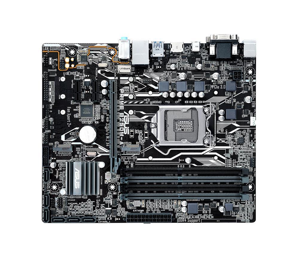 90MB0SR0-M0EAYC ASUS PRIME B250M-A/CSM Socket LGA 1151 Intel B250 Chipset 7th/6th Generation Core i7 / i5 / i3 / Pentium / Celeron Processors Support DDR4 4x DIMM 6x SATA 6.0Gb/s Micro-ATX Motherboard (Refurbished)
