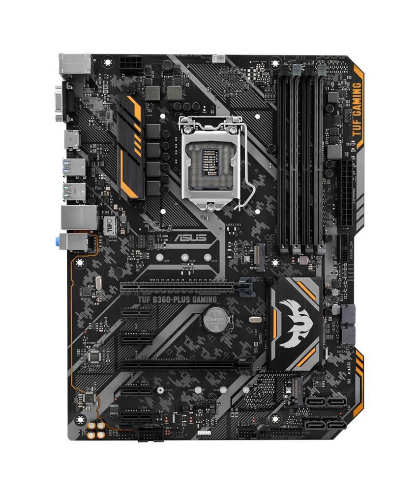 90MB0X10-M0AAY0 TUF B360-PLUS GAMING Desktop Motherboard Intel Chipset Socket H4 LGA-1151 ATX 1 x Processor Support 64GB DDR4 SDRAM Maximum RAM 2.67 GHz, 2.40 GHz, 2.13 GHz Memory Speed Supported UDIMM, DIMM 4 x Memory Slots Intel Optane Memory Ready Serial ATA/600 Controller CPU Dependent Video HDMI 7.1 Audio Channels Gigabit Ethernet 4 x PCI Express x1 Slots 2 x PCI Express x16 Slots 8 x USB Ports VGA 2 x M.2 Interfaces Onboard S/PDIF Header 6 x SATA Interfaces (Refurbished)