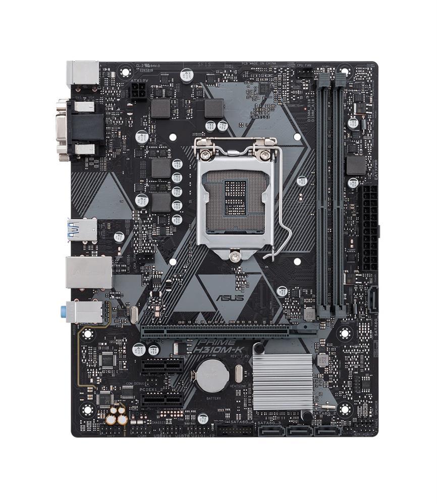 90MB0X80-M0EAY0 ASUS PRIME H310M-K Socket LGA 1151 Intel H310 Chipset 8th Generation Core i7 / i5 / i3 / Pentium / Celeron Processors Support DDR4 2x DIMM 4x SATA 6.0Gb/s Micro-ATX Motherboard (Refurbished)
