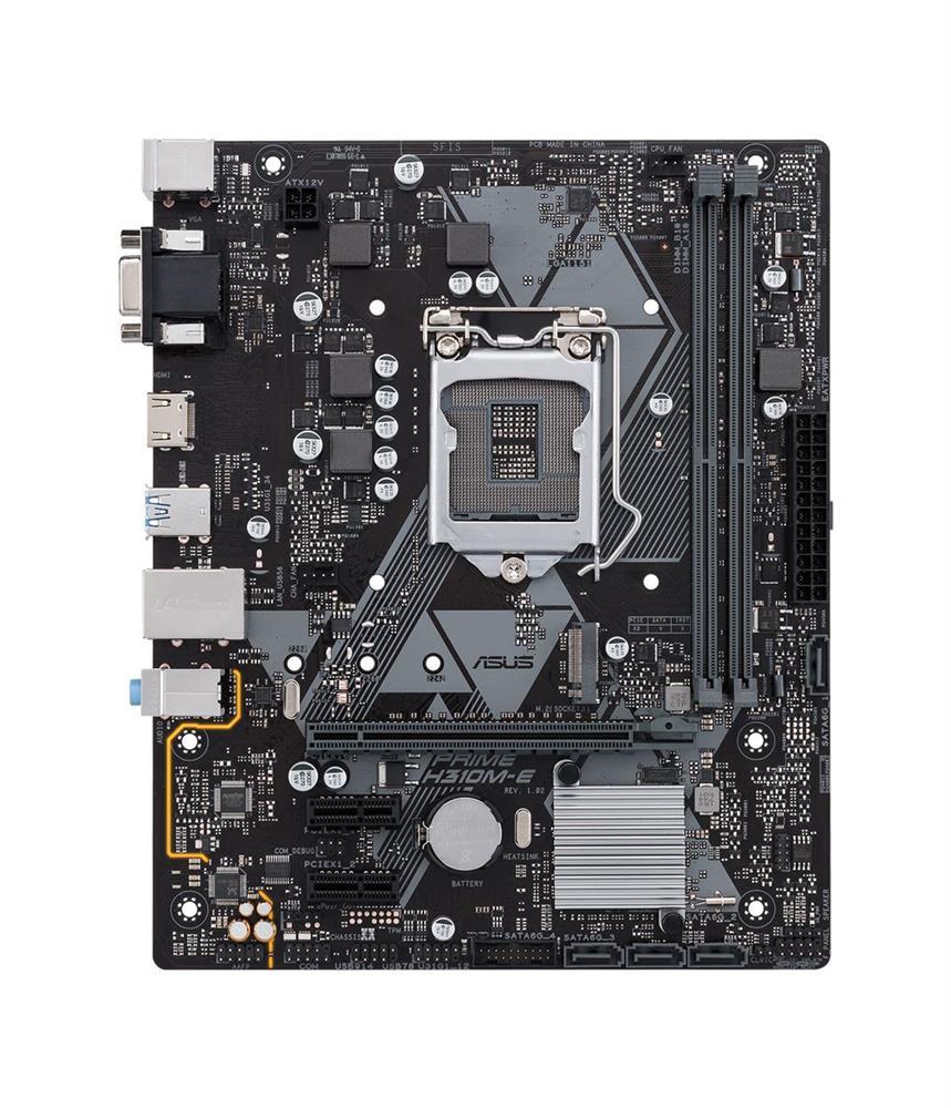 90MB0Z20-M0EAY0 ASUS PRIME H310M-E R2.0 Socket LGA 1151 Intel H310 Chipset 8th Generation Core i7 / i5 / i3 / Pentium / Celeron Processors Support DDR4 2x DIMM 4x SATA 6.0Gb/s Micro-ATX Motherboard Mfr PN (Refurbished)