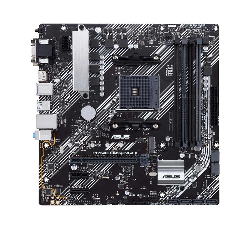 90MB15Z0-M0EAY0 ASUS Socket AM4 AMD B450 Chipset AMD Ryzen 5000/5000 G-Series/ 4000 G-Series/ 3rd/2nd/1st Generation AMD Ryzen/ AMD Athlon Processors Support DDR4 4x DIMM 2x SATA 6.0Gb/s Micro-ATX Motherboard (Refurbished)