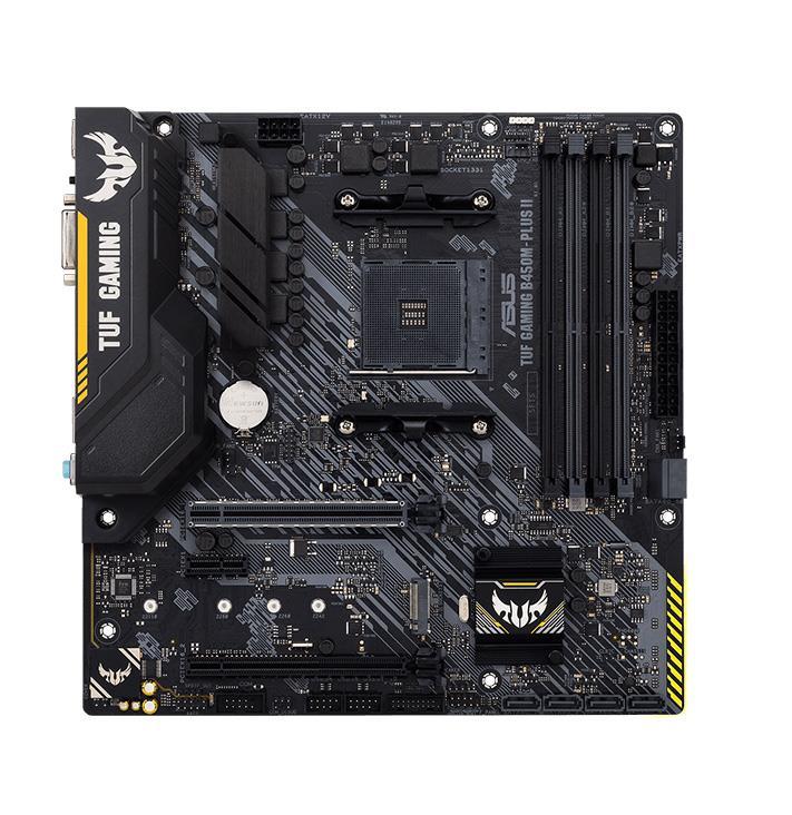 90MB1620-M0EAY0 ASUS TUF GAMING B450M-PLUS II Socket AM4 AMD B450 Chipset AMD Ryzen 5000 Series/ 5000 G-Series/ 4000 G-Series/ 3000 Series/3rd/1st Generation AMD Ryzen 2nd/1st Generation Processors Support DDR4 4x DIMM 6x SATA 6.0Gb/s Micro-ATX Motherboard (Refurbished)