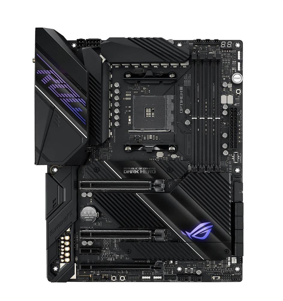90MB1760-M0AAY0 ASUS ROG Crosshair VIII Dark Hero Socket AM4 AMD X570 Chipset AMD Ryzen 5000 Series/ 4000 G-Series/ 3000 Series/ 3000 G-Series/ 2000 Series/ 2000 G-Series Processors Support DDR4 4x DIMM 8x SATA 6.0Gb/s ATX Motherboard (Refurbished)