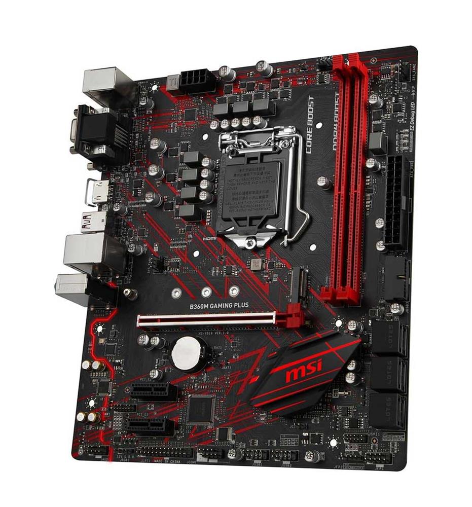 911-7B22-002 MSI B360 GAMING PLUS Socket LGA 1151 Intel B360 Chipset 8th Generation Core / Pentium G / Celeron Processors Support DDR4 4x DIMM 5x SATA 6.0Gb/s ATX Motherboard (Refurbished)