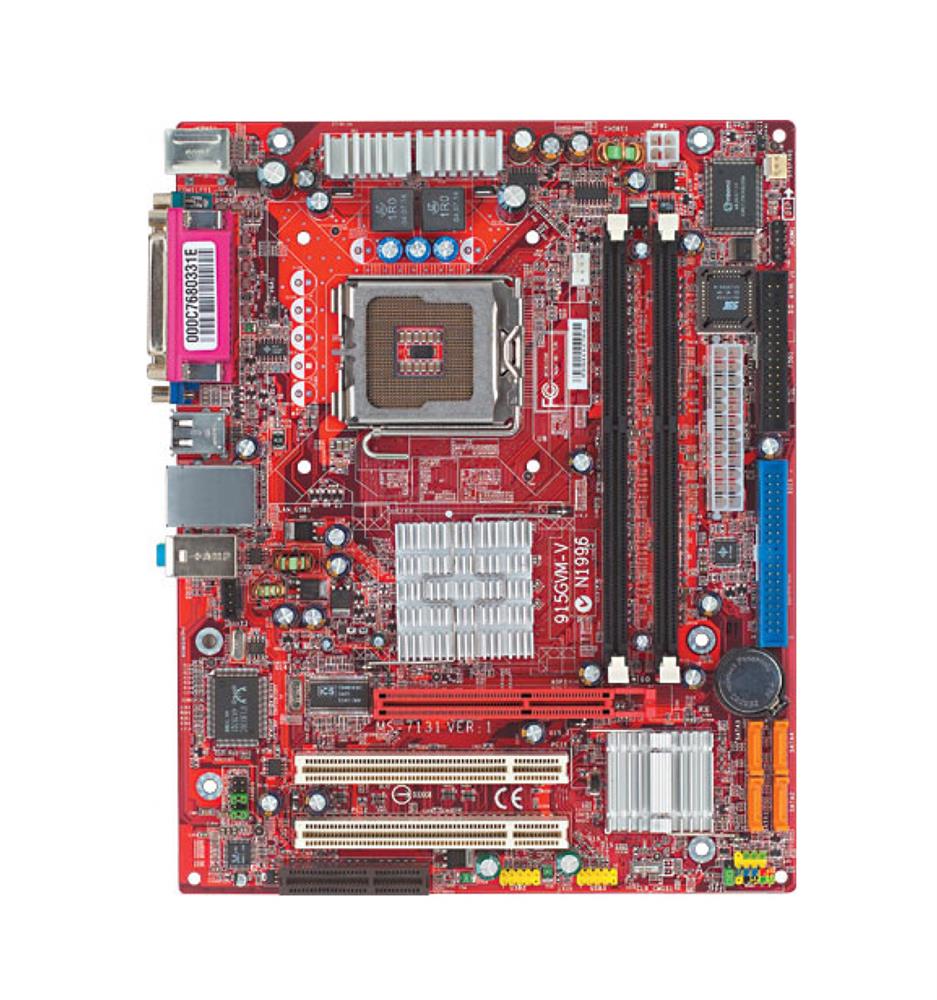 915GLM-V MSI Socket LGA 775 Intel 915GL Express + ICH6R Chipset Intel Pentium 4/ Celeron D Processors Support DDR 2x DIMM 4x SATA 1.50Gb/s Micro-ATX Motherboard (Refurbished)