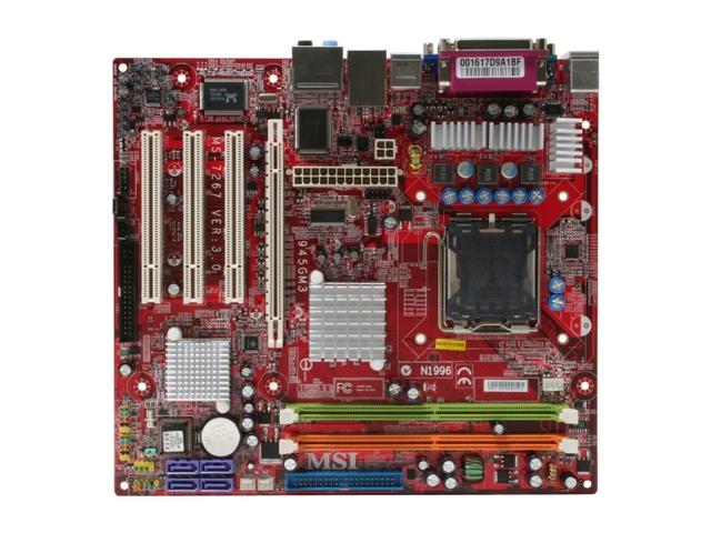 945GM3-F MSI Socket LGA 775 Intel 945/ ICH7 Chipset Core 2 Duo Processors Support DDR2 2x DIMM 4x SATA 6.0Gb/s Micro-ATX Motherboard (Refurbished)