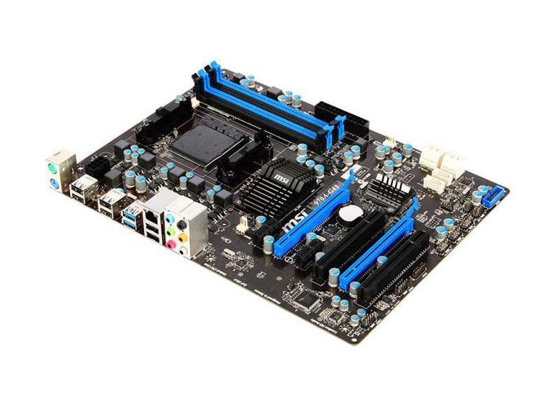 970A-G43 MSI Socket AM3+ AMD 970 + SB950 Chipset AMD FX/ AMD FX/ AMD Phenom II X6/ Phenom II X4/ Phenom II X3/ Phenom II X2/ AMD Athlon II X4/ Athlon II X3/ Athlon II X2/ AMD Sempron Processors Support DDR3 4x DIMM 6x SATA 6.0Gb/s ATX Motherboard (Refurbished)